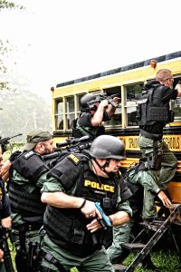 Personnel of the Griffin Police Department and the Spalding County Sheriff's Office recently underwent specialized bus rescue training under the instruction of FBI hostage rescue agents.